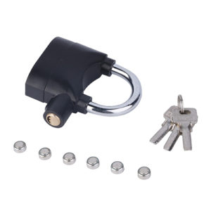 Alarm Lock for Bike Motorcycle Door Gate Bolt Chain Lock Security 110db Siren Alarmed Padlock-1