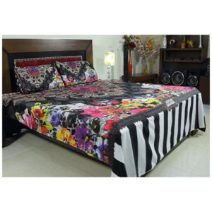 Multicolour Cotton King Size Bed Sheet JB02